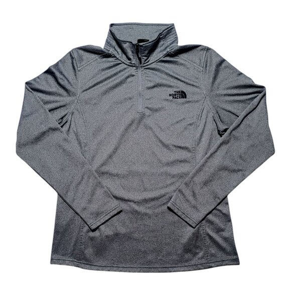 The North Face Women’s L Gray 1/4 Zip Mock Neck Fleece Jacket Sweatshirt Outdoor - Picture 1 of 12
